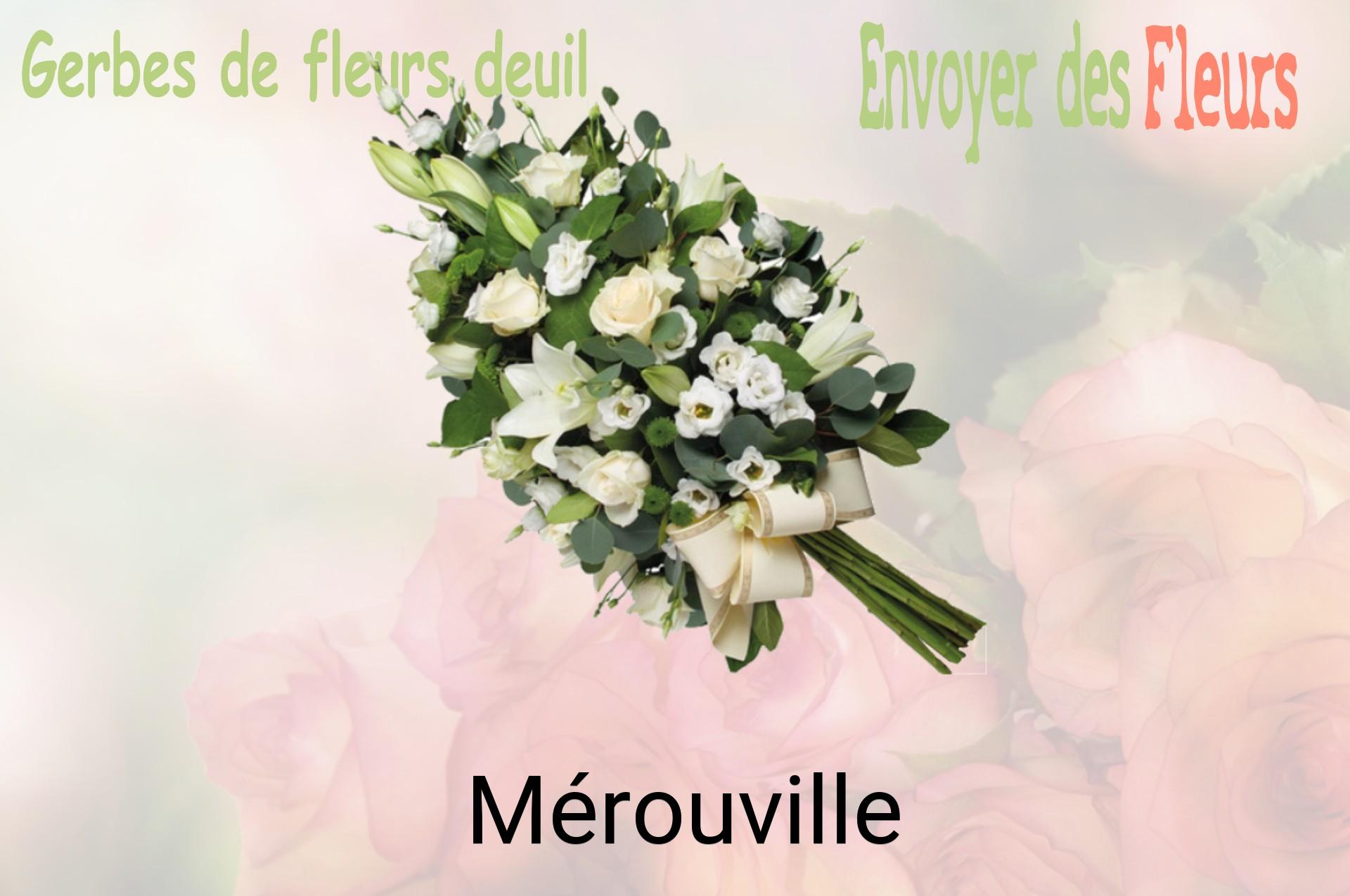 Gerbe de fleurs de deuil livrée à Mérouville